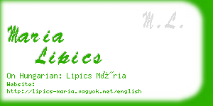 maria lipics business card